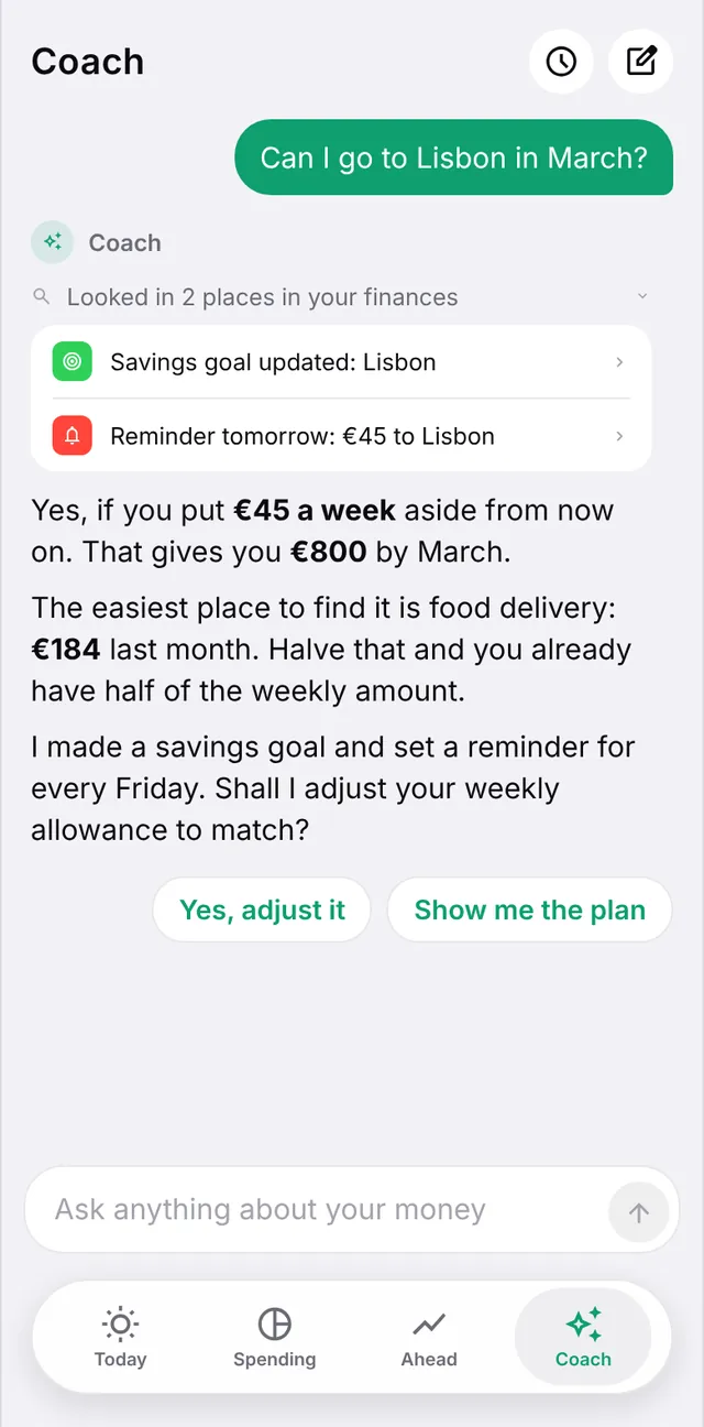 The Centje coach making a savings plan